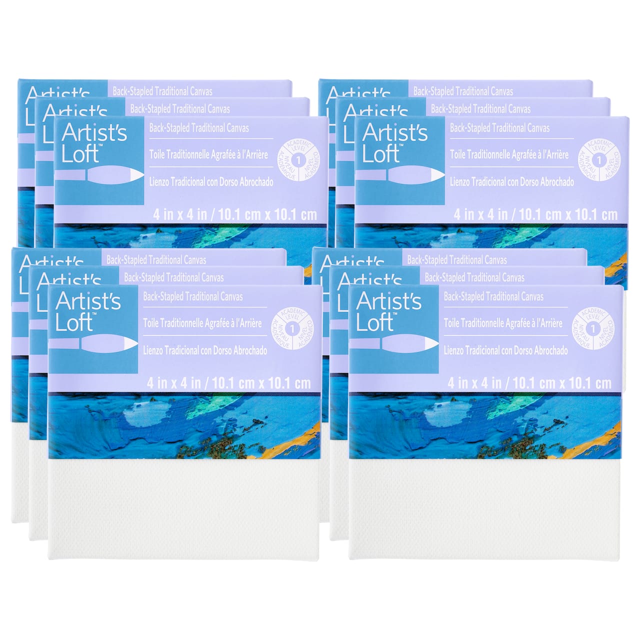 12 Pack: Level 1 Back Stapled Traditional Canvas by Artist's Loft™